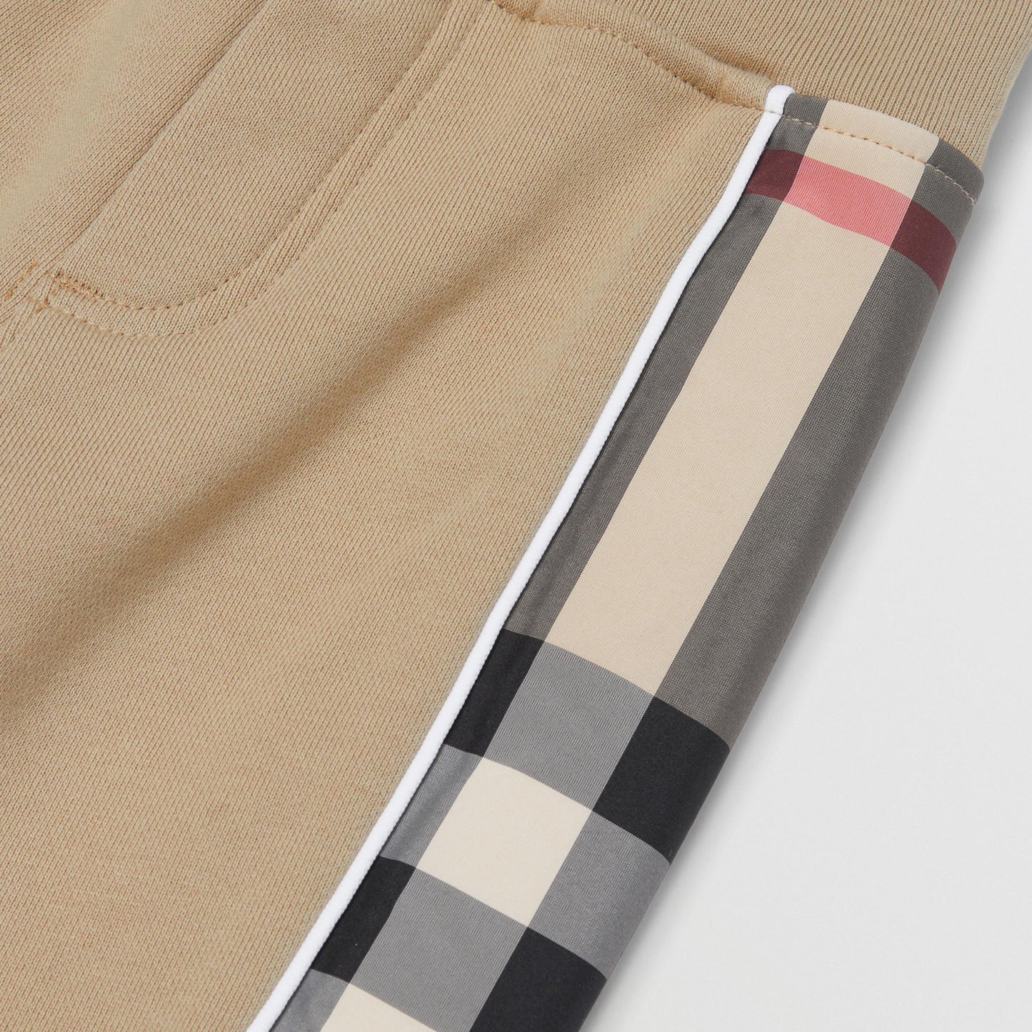 Burberry Baby Beige Check Panel Jogging Pants