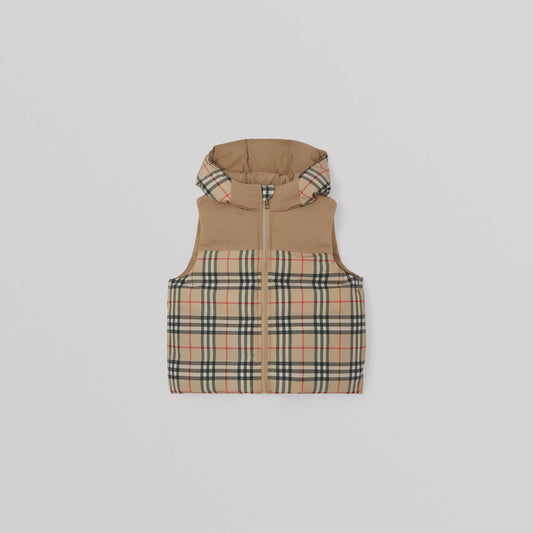 Burberry Reversible Check Hooded Puffer Gilet