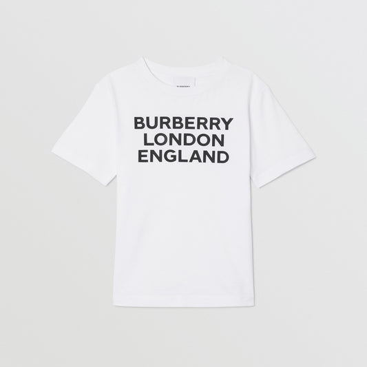 Burberry White Logo Cotton T-shirt
