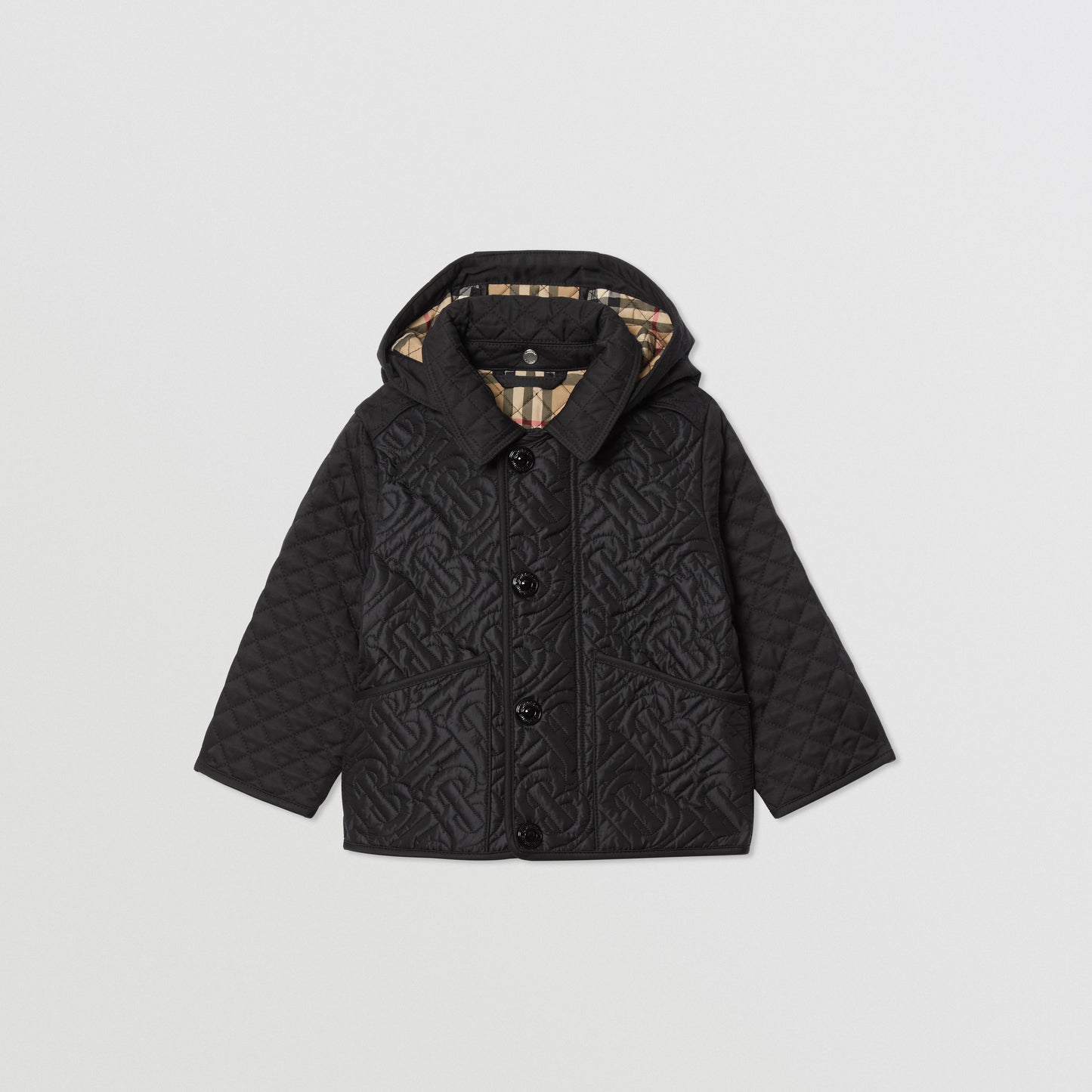 Burberry Detachable Hood Monogram Quilted Jacket