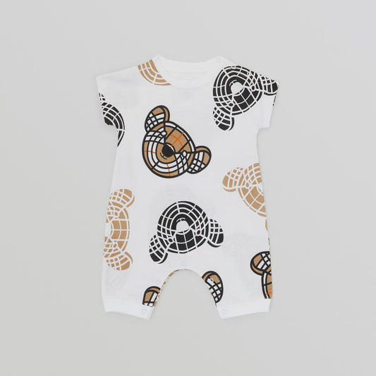 Burberry Thomas Bear Print Cotton Playsuit