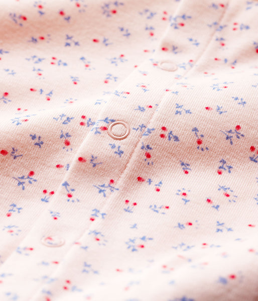 Petit Bateau Pink Organic Cotton Babygrow