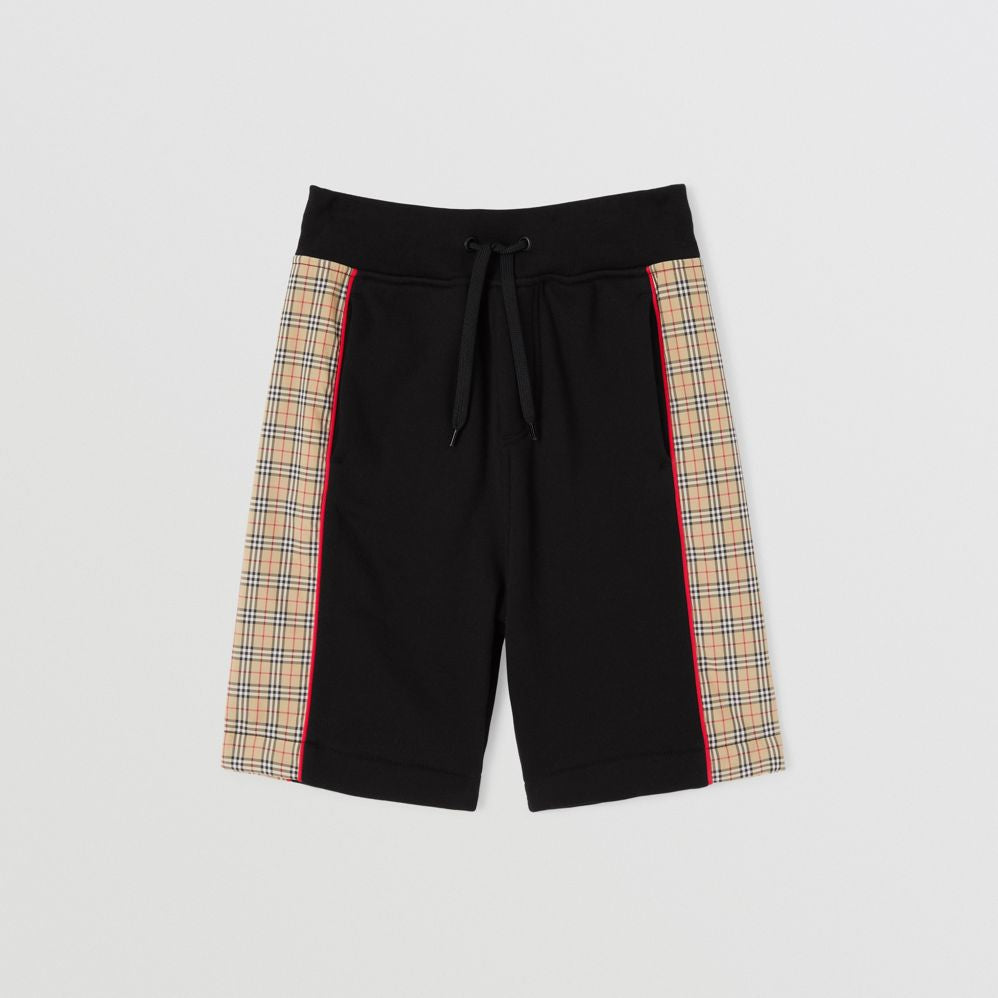Burberry Boy Check Panel Cotton Shorts