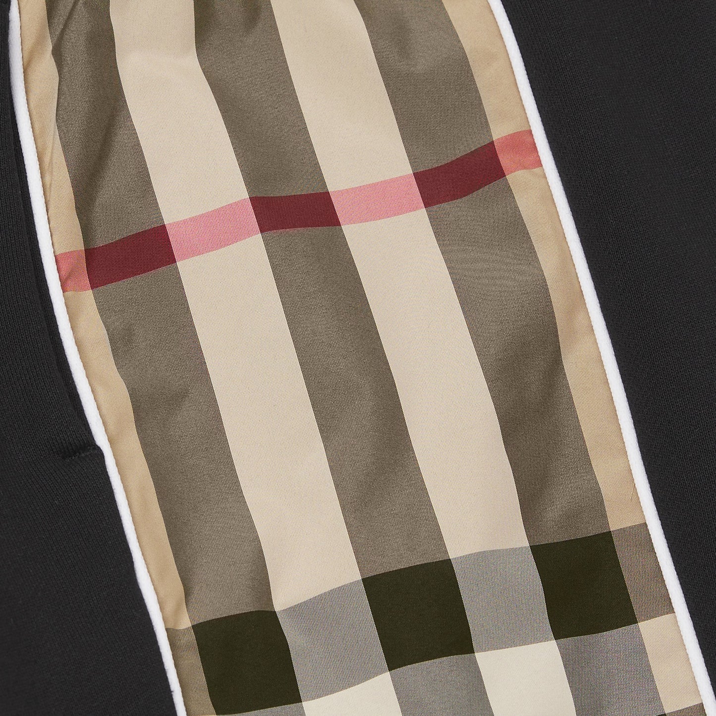 Burberry Check Panel Cotton Jogging Pants