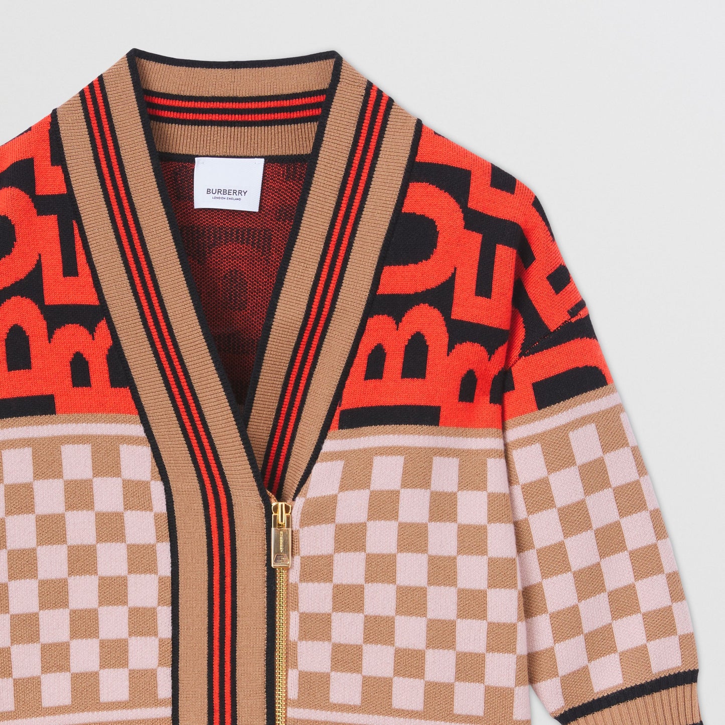 Burberry Montage Wool Cashmere Jacquard Cardigan