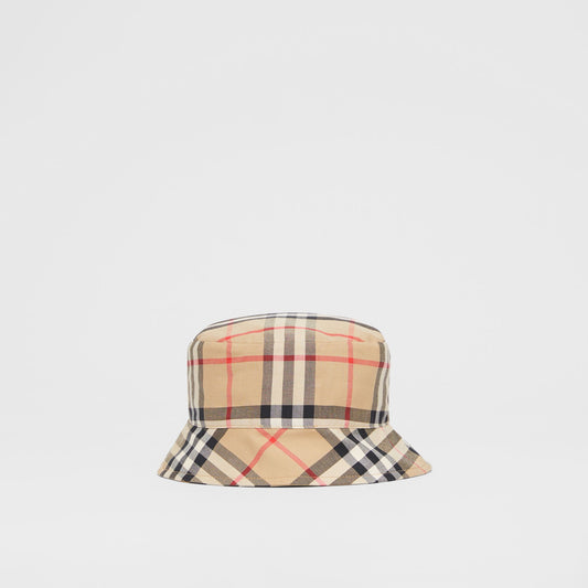 Burberry Reversible Baby Vintage Check and Icon Stripe Bucket Hat