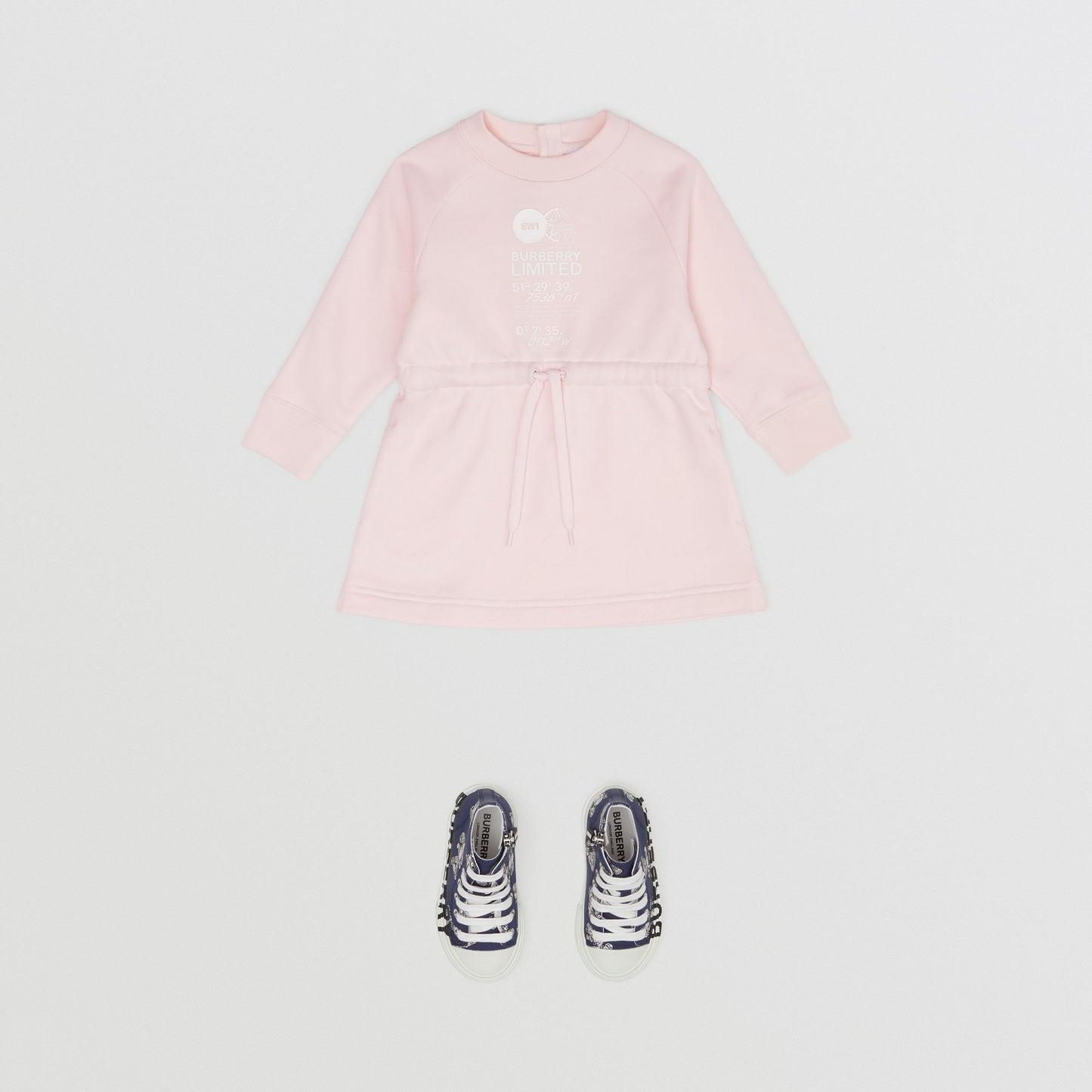 Burberry Baby Pink Montage Print cotton dress