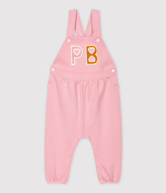 Petit Bateau Baby Pink Fleece Dungaree
