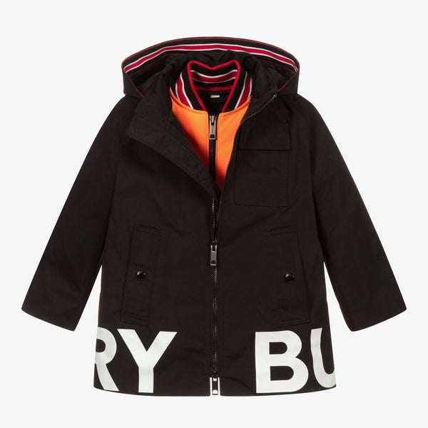 Burberry Black Coat & Orange Jacket