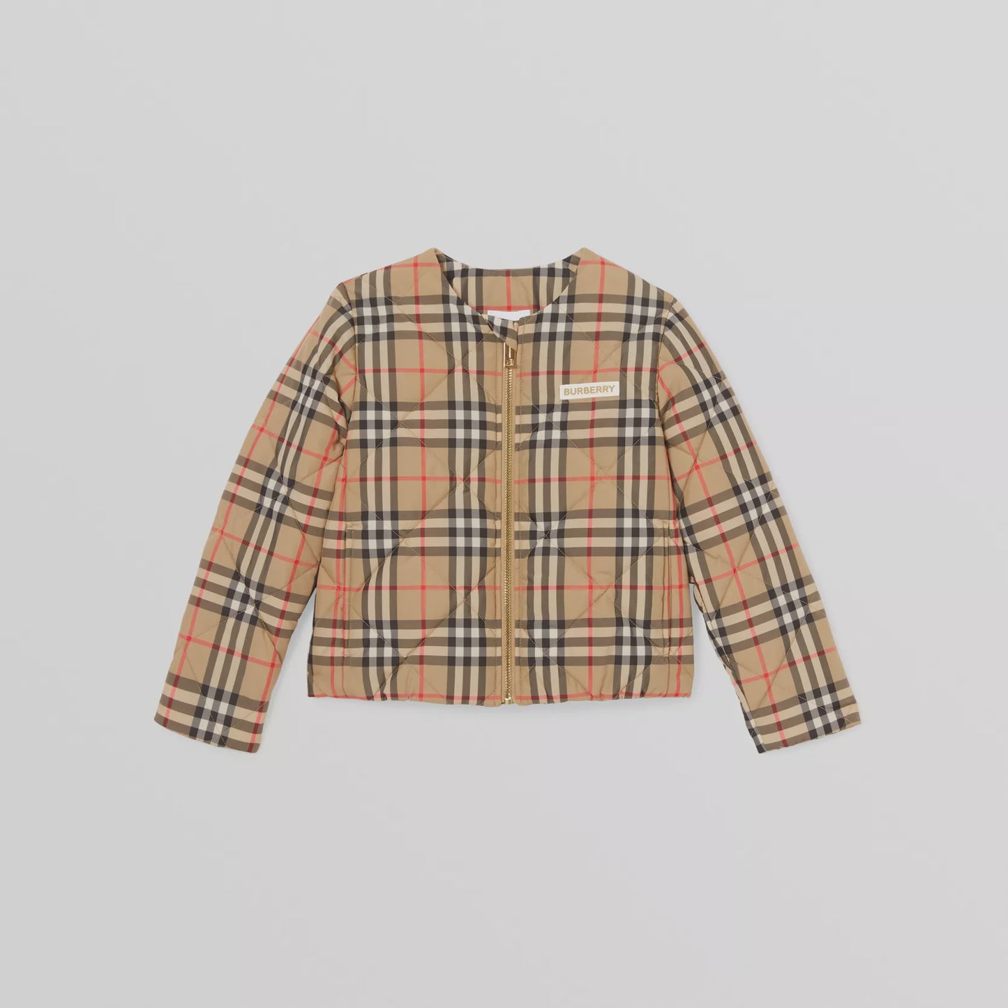 Burberry Appliqué Vintage Check Diamond Quilted Jacket