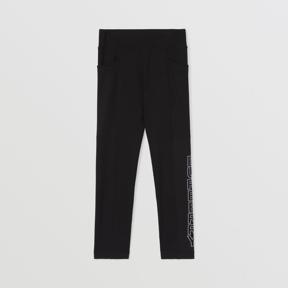 Burberry Logo Print Stretch Jersey Leggings