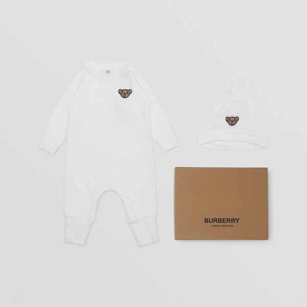Burberry Thomas Bear Motif Cotton Two-piece Baby Gift Set