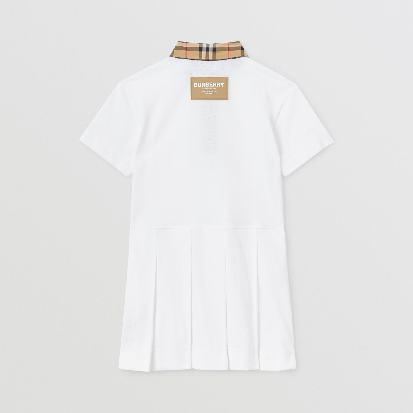 Burberry Check Trim Piqué Polo Shirt Dress