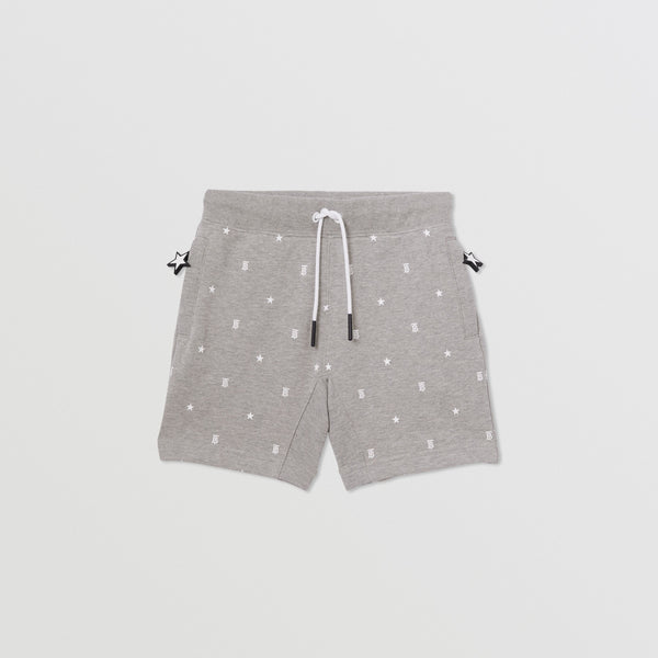 Burberry Star and Monogram Print Cotton Drawcord Shorts
