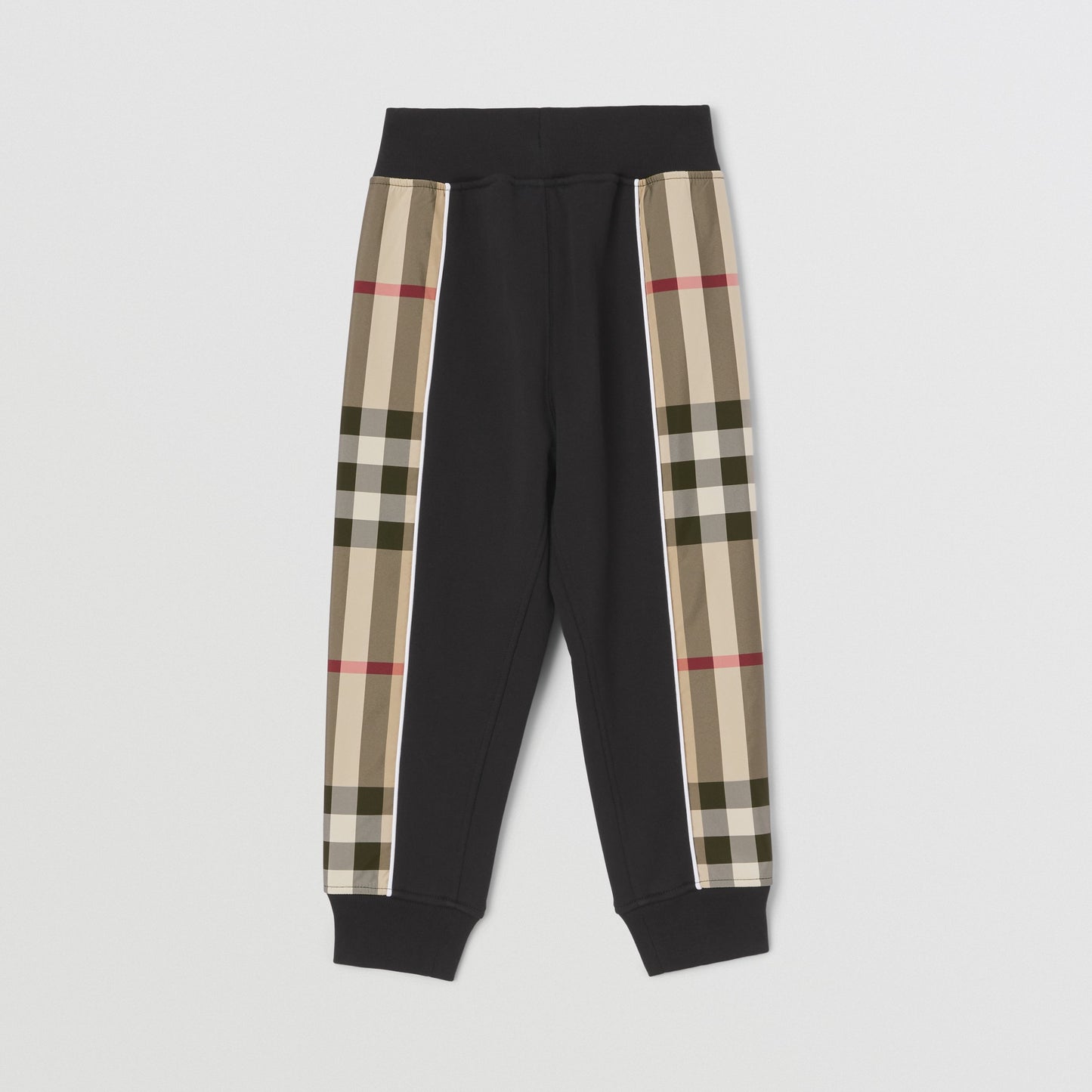 Burberry Check Panel Cotton Jogging Pants