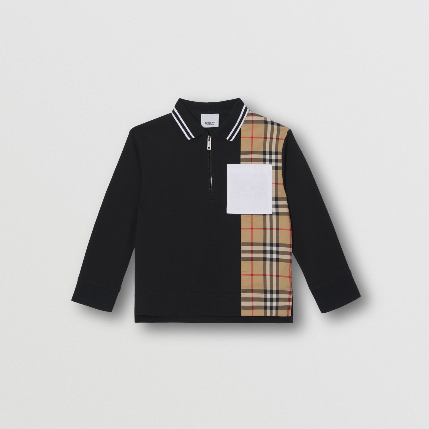 Burberry Baby Long-sleeve Vintage Check Cotton Polo Shirt