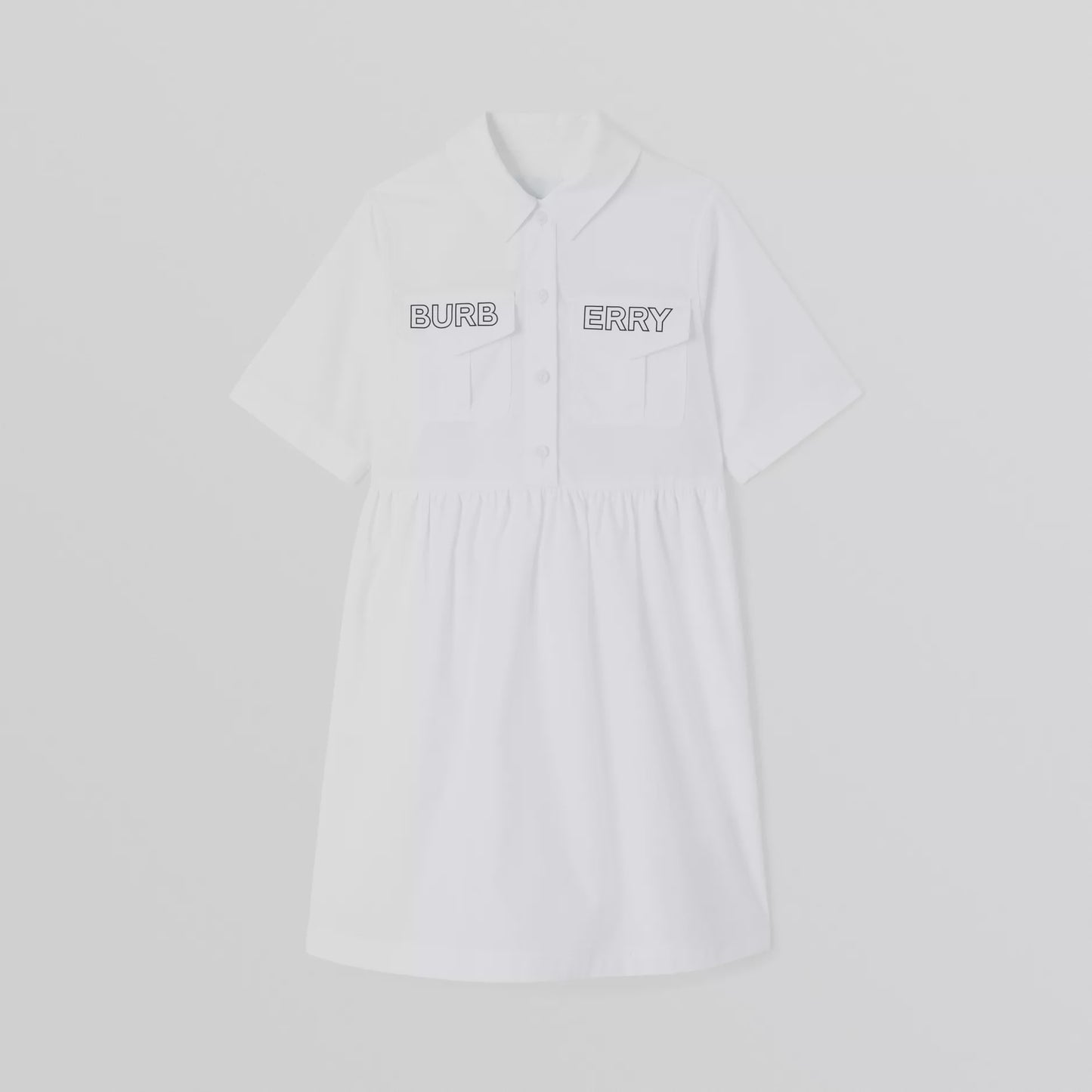 Burberry Logo Print Cotton Poplin Shirt Dress