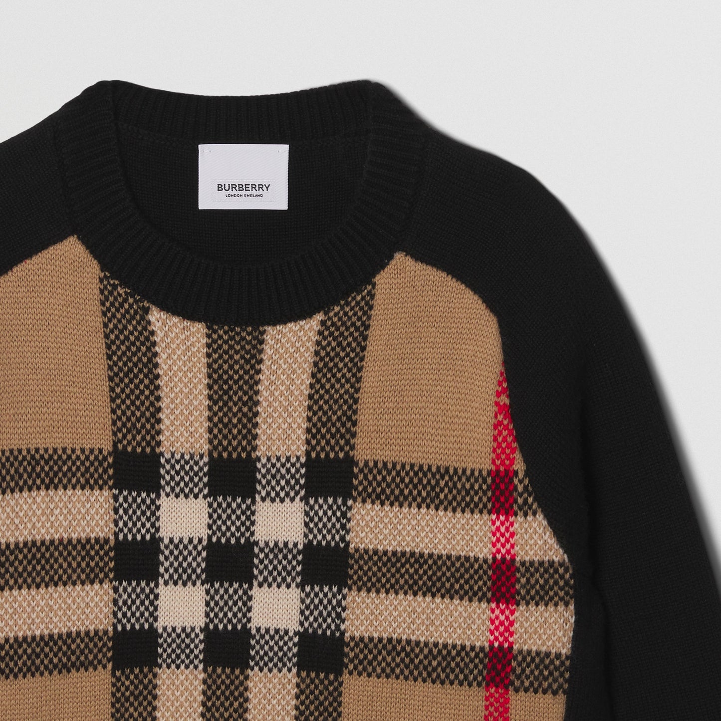 Burberry Check Wool Cashmere Jacquard Sweater Dress