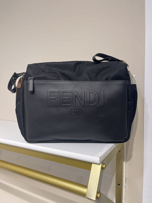 EMBOSSED TXT LOGO DIAPER BAG