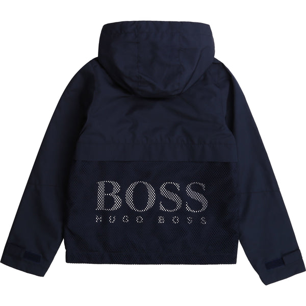 BOSS Boys Navy Blue Rain Jacket