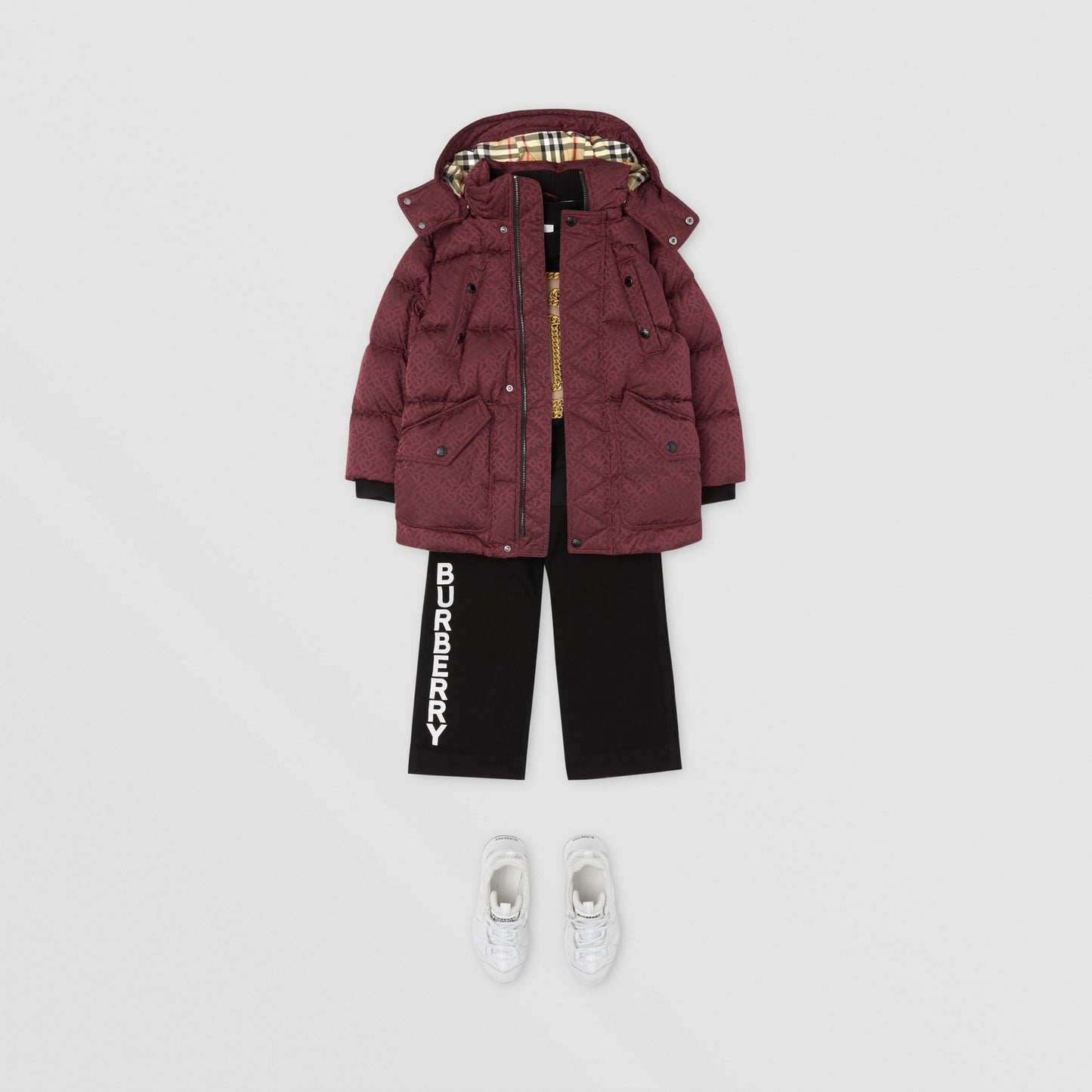 Burberry Detachable Monogram Puffer Coat