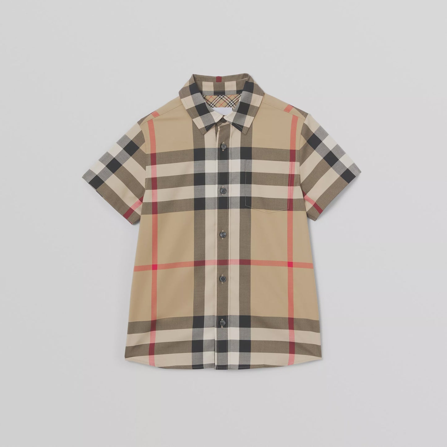 Burberry Short-sleeve Check Stretch Cotton Shirt