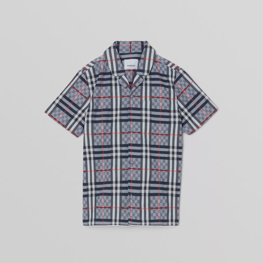 Burberry Short-sleeve Chequerboard Cotton Shirt