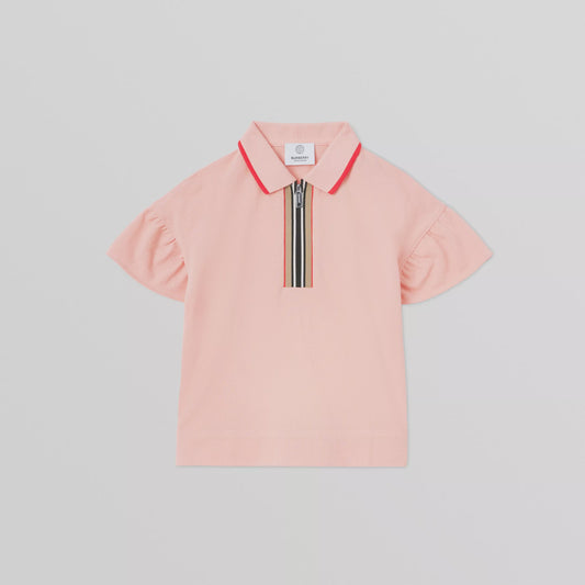 Burberry Icon Stripe Cotton Zip-front Polo Shirt