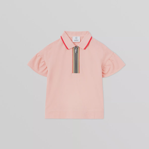 Burberry Icon Stripe Cotton Zip-front Polo Shirt