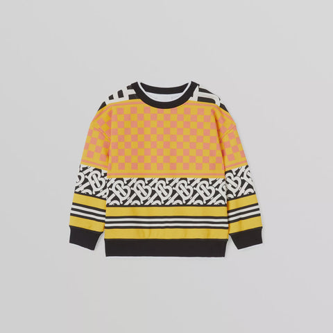 Burberry Orange Montage Print Sweatshirt