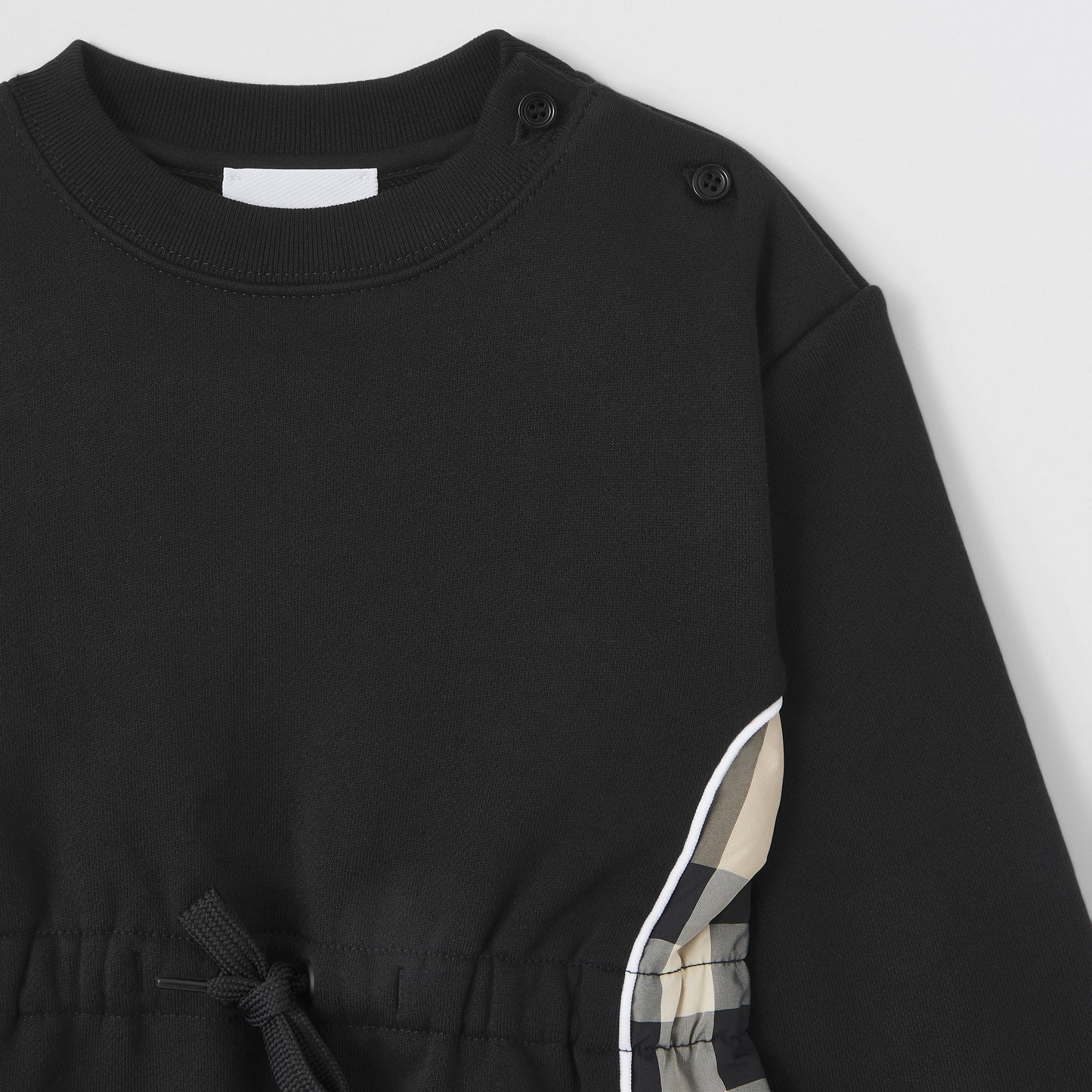 Burberry Baby Long-sleeve Check Panel Cotton Dress