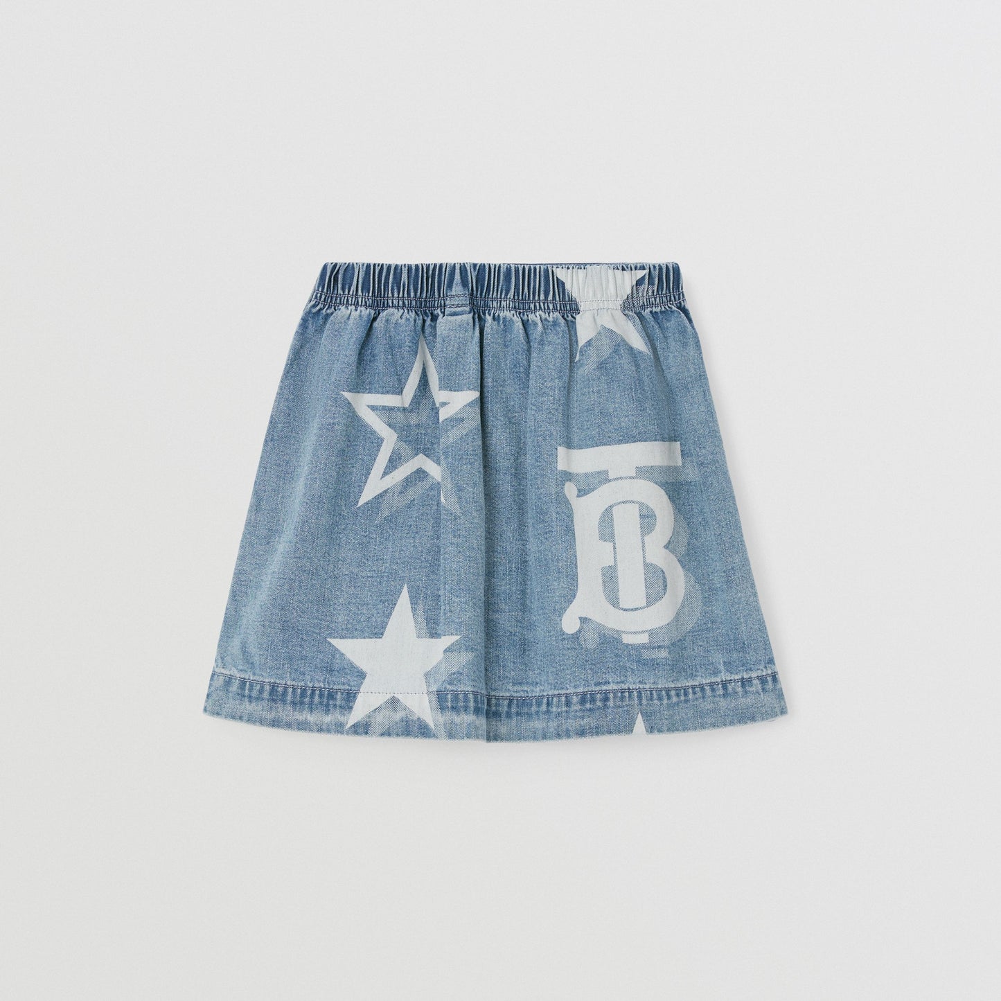 Burberry TB Star Print Cotton Denim Skirt