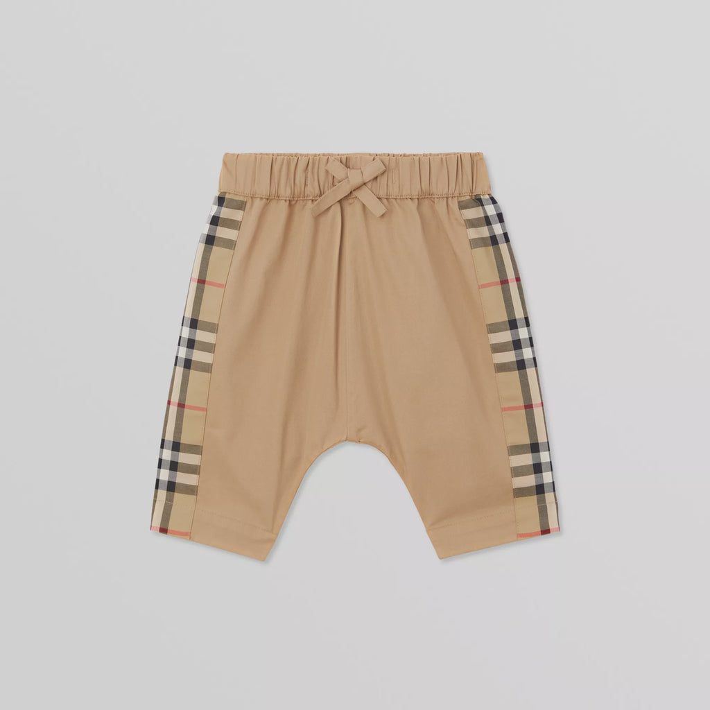Burberry Vintage Check Panel Cotton Twill Trousers