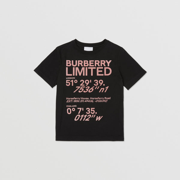Burberry Coordinates Print Cotton T-shirt