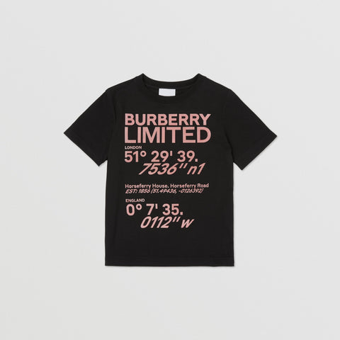 Burberry Coordinates Print Cotton T-shirt