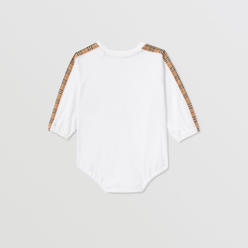 BURBERRY Baby White Vintage high quality Check Bodysuit