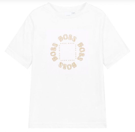 BOSS White Logo in Circle Tshirt