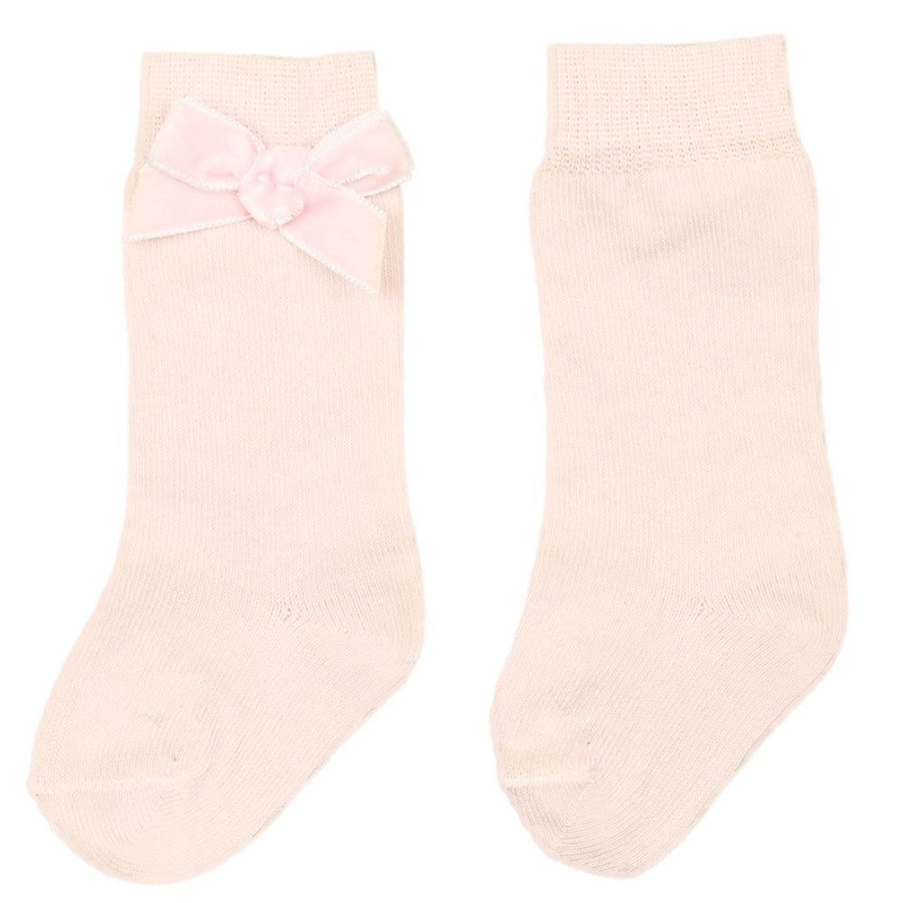 Patachou Girls Velour Bow Socks