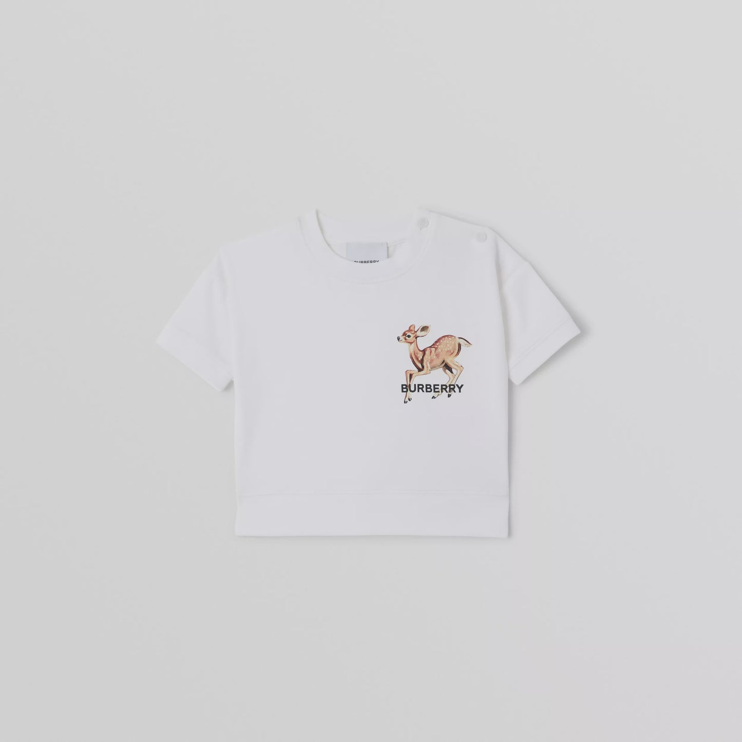 Burberry Baby Deer Motif Cotton T-shirt