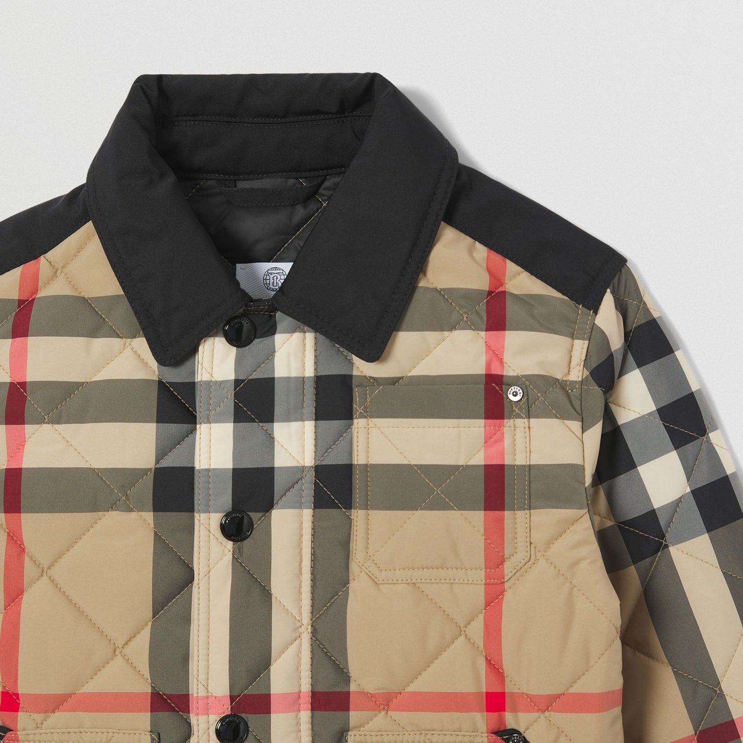 Burberry Logo Appliqué Check Diamond Quilted Jacket