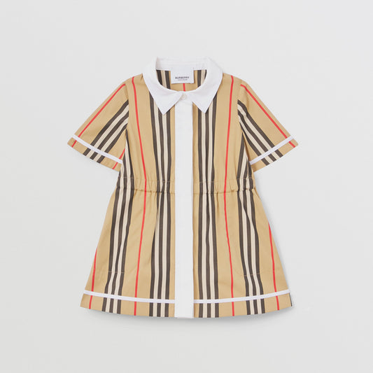 Burberry Baby Short Sleeved Icon Stripe Dress