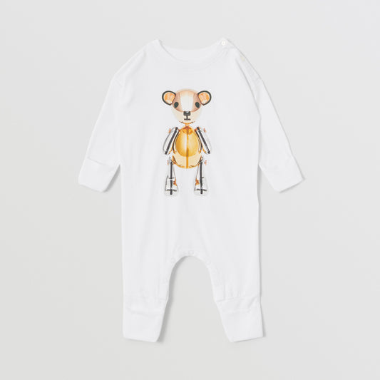Burberry Thomas Bear Print Cotton Jumpsuit