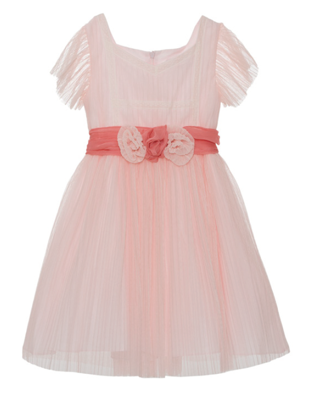 Patachou Pink Tulle Chiffon Dress