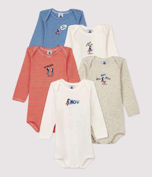 Petit Bateau Baby Cotton Bodysuits 5pks