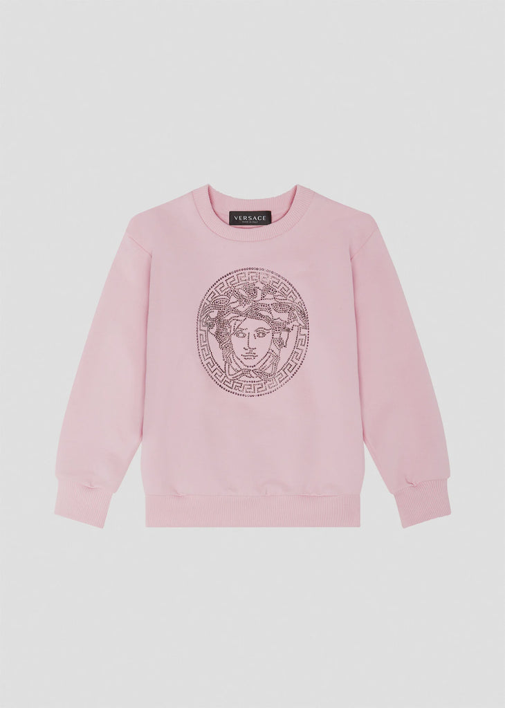 Versace Strass Medusa Pink Sweatshirt