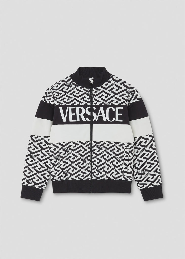 Versace LA Greca Fleence Logo Print Jacket