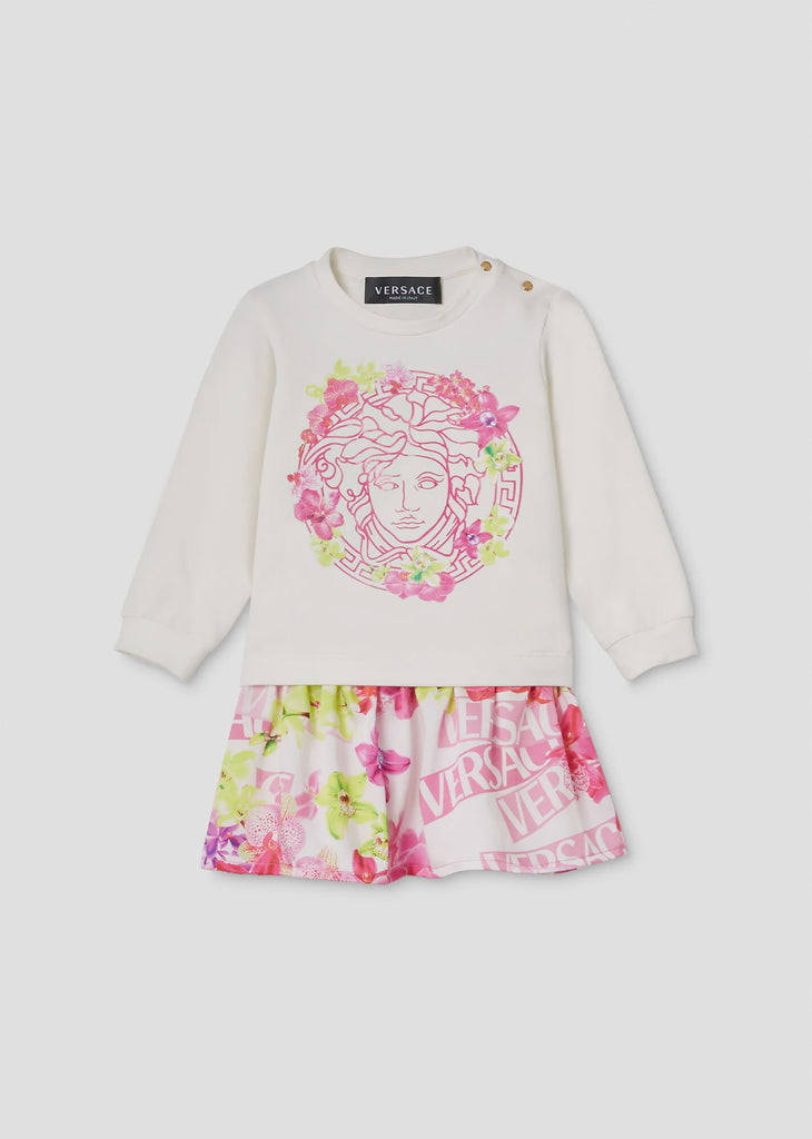 Versace LOGO ORCHID BABY DRESS