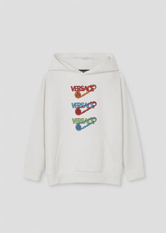 Versace Pin Embroidery Logo Fleece Sweatshirt