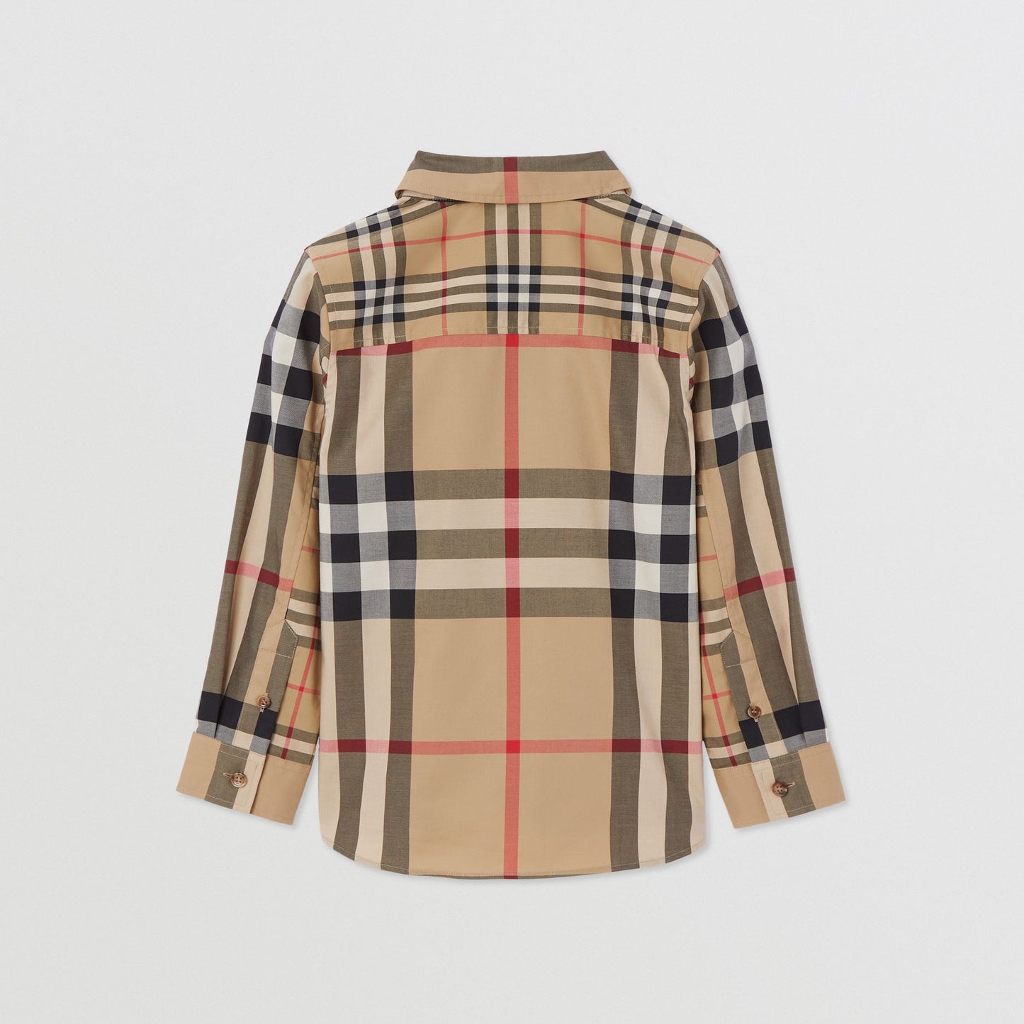 Burberry Patchwork Check Stretch Cotton Shirt