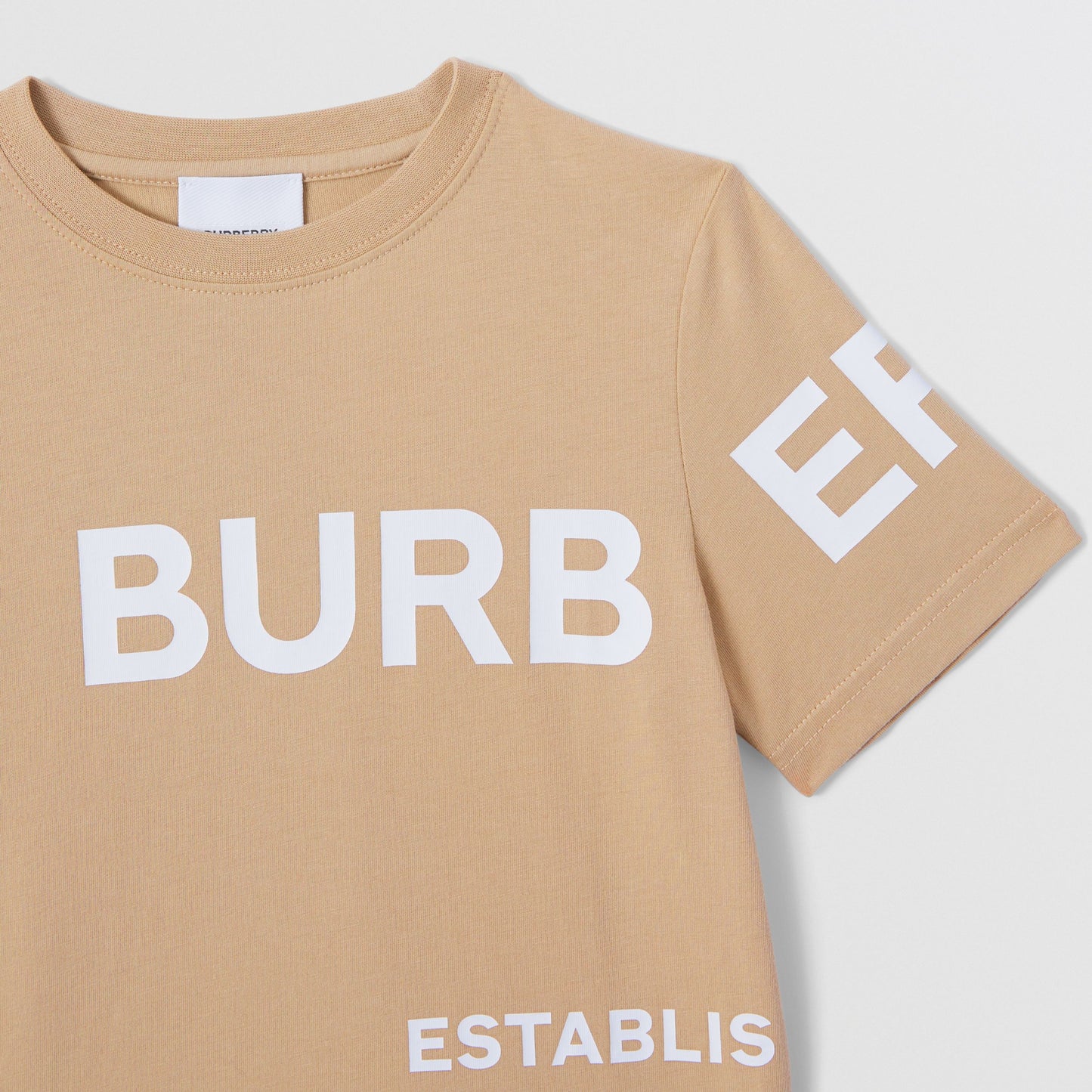 BurberryBeige Horseferry Print Cotton T-shirt